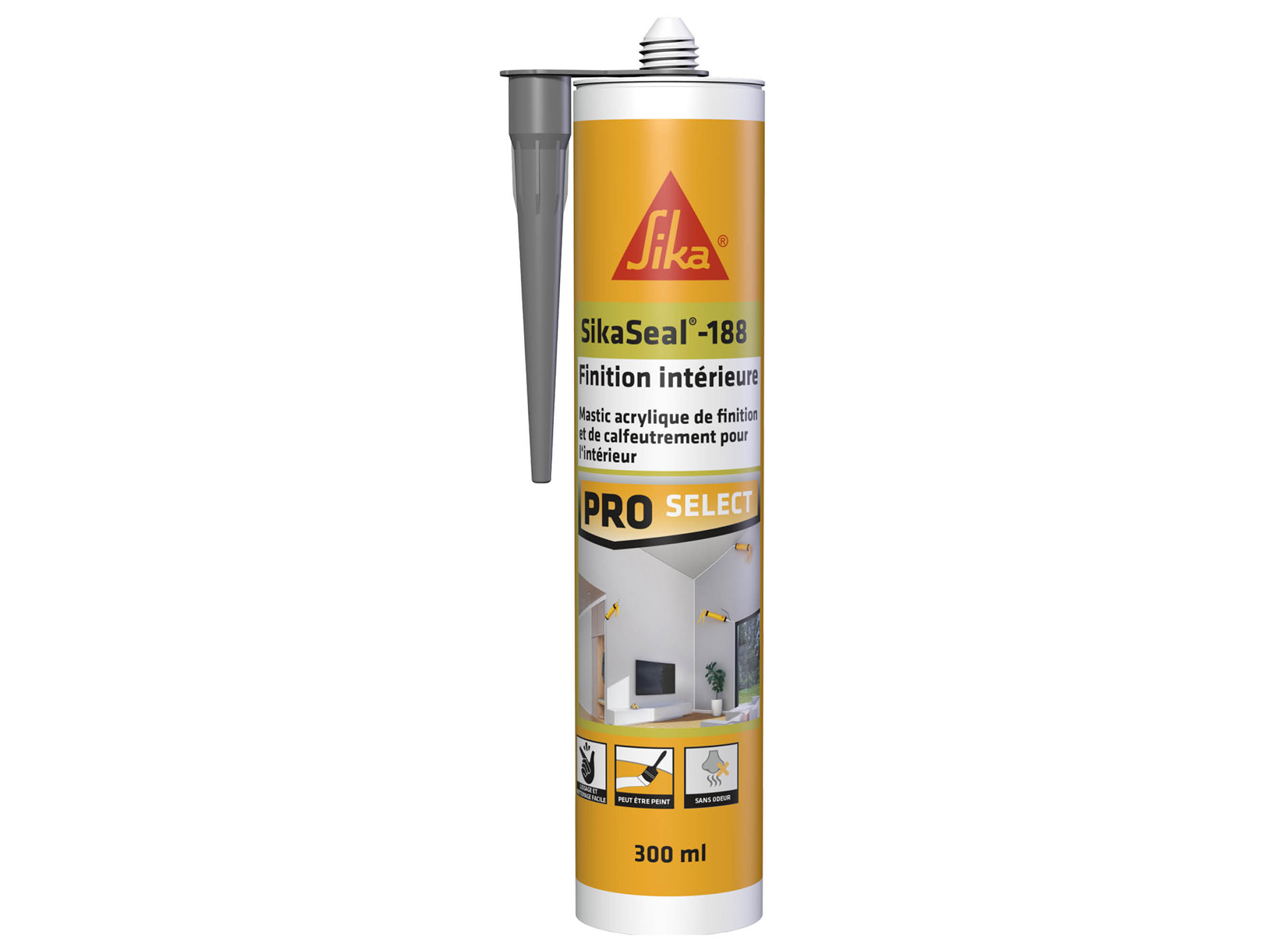 Mastic acrylique de finition SIKA Sikaseal 188 gris 300ml